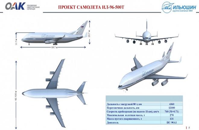 Проект самолета Ил-96-500Т