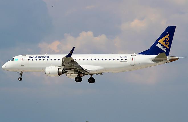 Самолет Embraer E190LR авиакомпании Air Astana