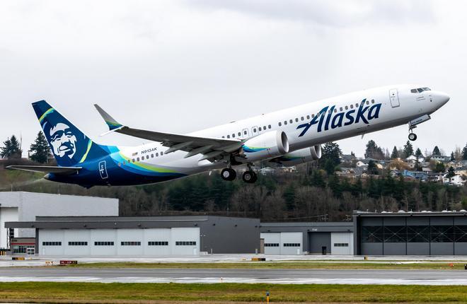 самолет Boeing 737MAX-9 авиакомпании Alaska