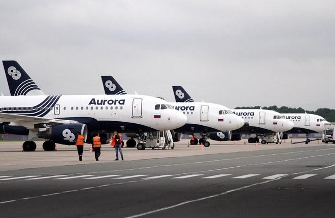 самолеты Airbus A319 авиакомпании «Аврора»