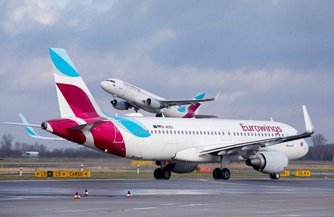 самолеты немецкой авиакомпании Eurowings