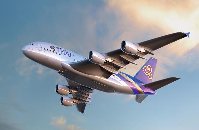 Самолет A380 авиакомпании Thai Airways